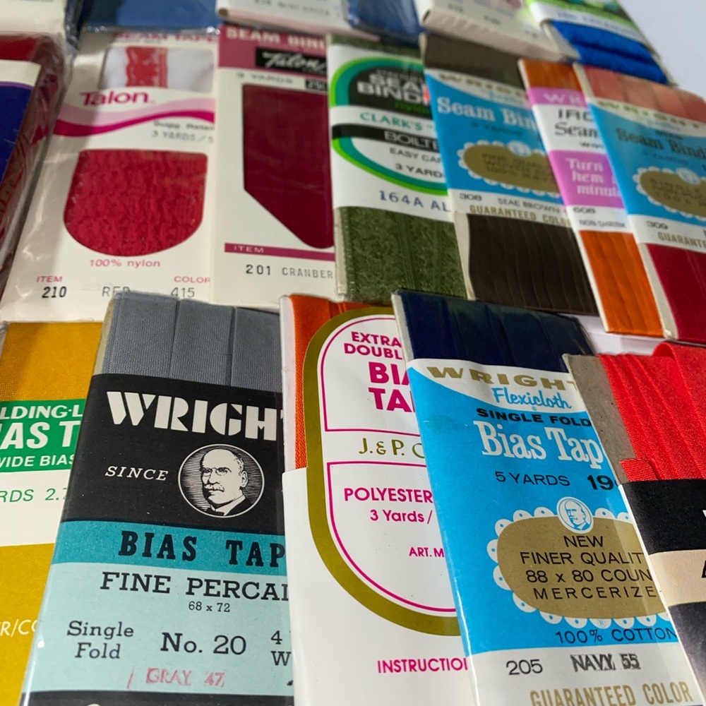9A* sewing lot blanket binding bias tape hem facing seam binding vintage 15 pack - Picture 3 of 9